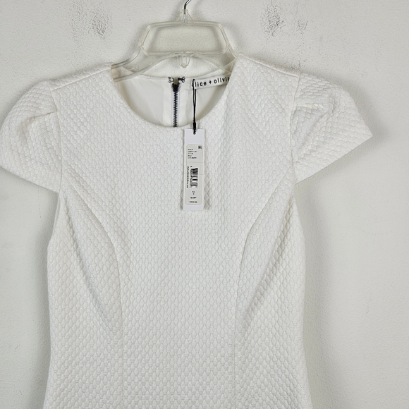 ALICE + Olivia Liv Drop Waist Dress Size 0 NWT White - Picture 4 of 8